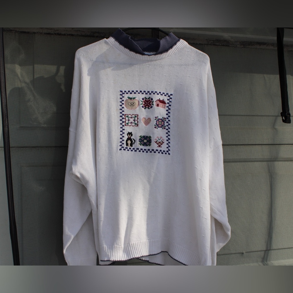 Vintage Cotton Harbor 24W Cottage Core Sweater